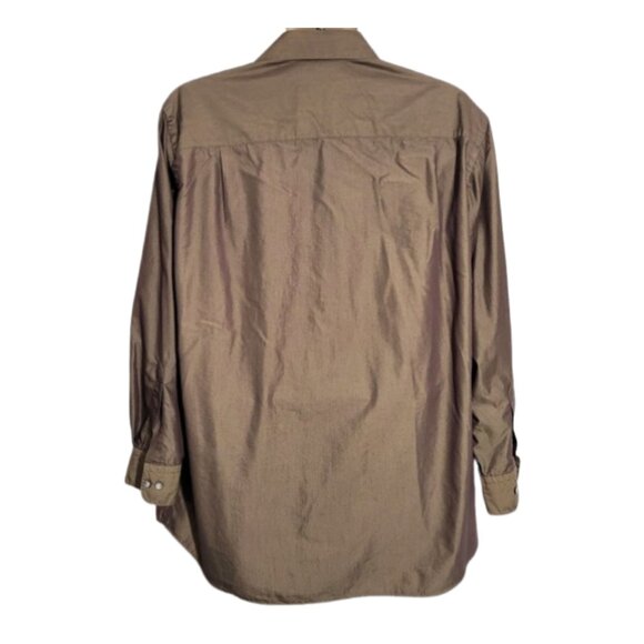 ETIENNE AIGNER Brown Cotton Blend Button-Down Dress Shirt - Men's Size 17 - Picture 2 of 4